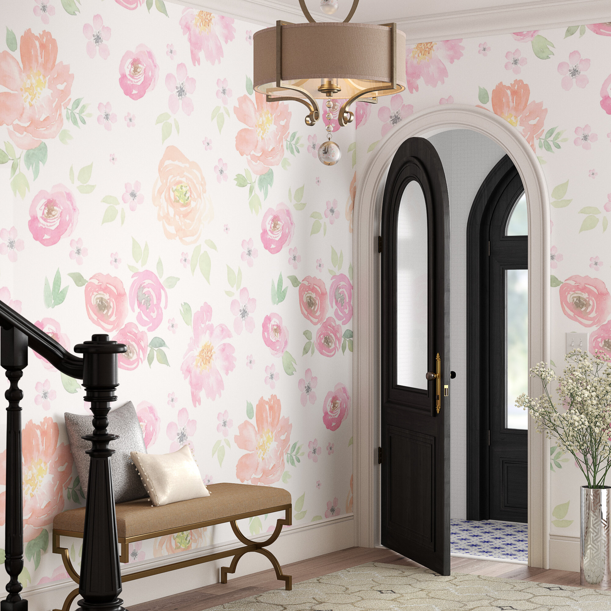House of Hampton® Cantu Peel & Stick Floral Wallpaper & Reviews | Wayfair