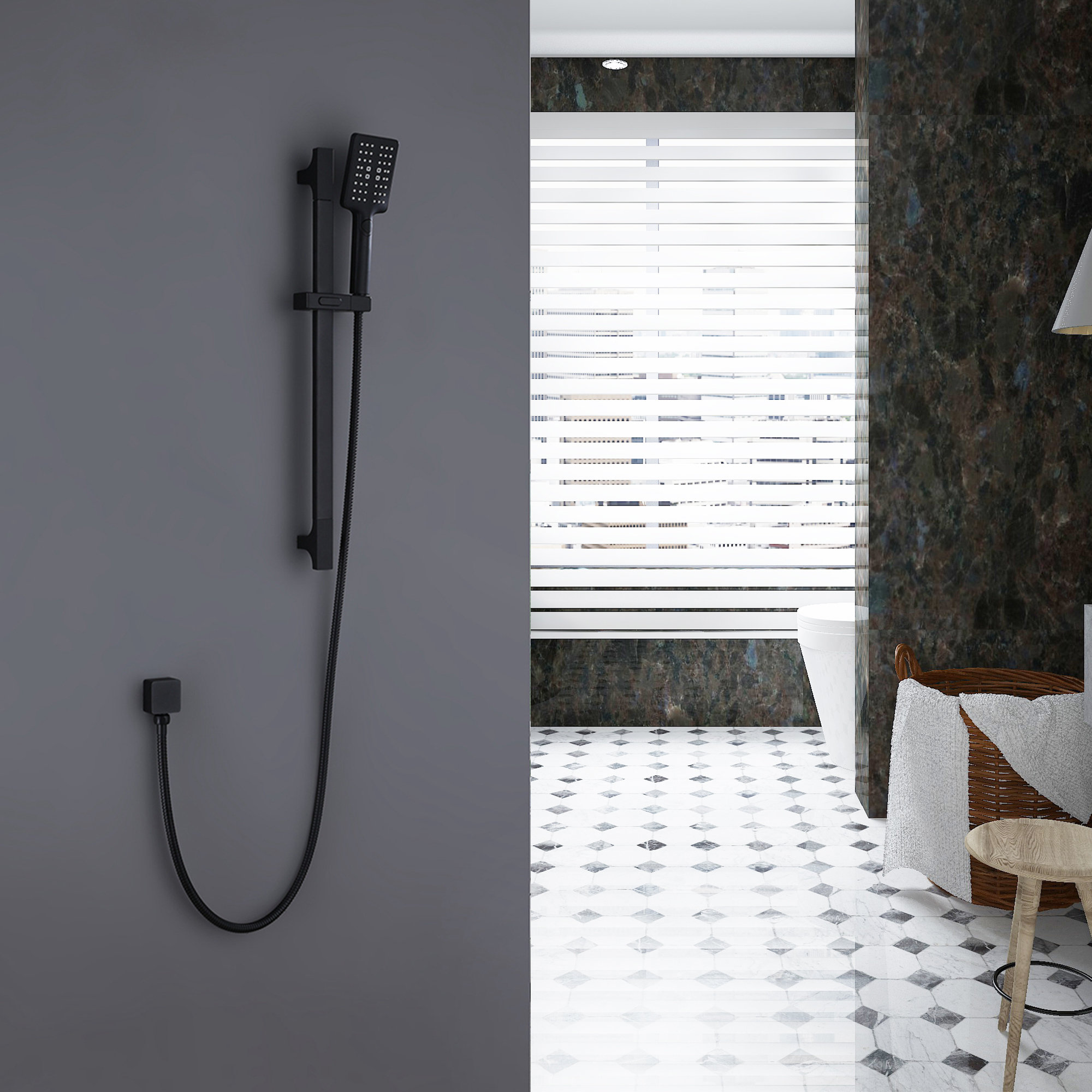 TL MultiFunction Handheld Shower Head with Slide Bar Wayfair