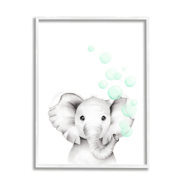 Viv + Rae Sherry Cute Cartoon Baby Elephant Painting Kids Wall DÃ©cor &  Reviews | Wayfair