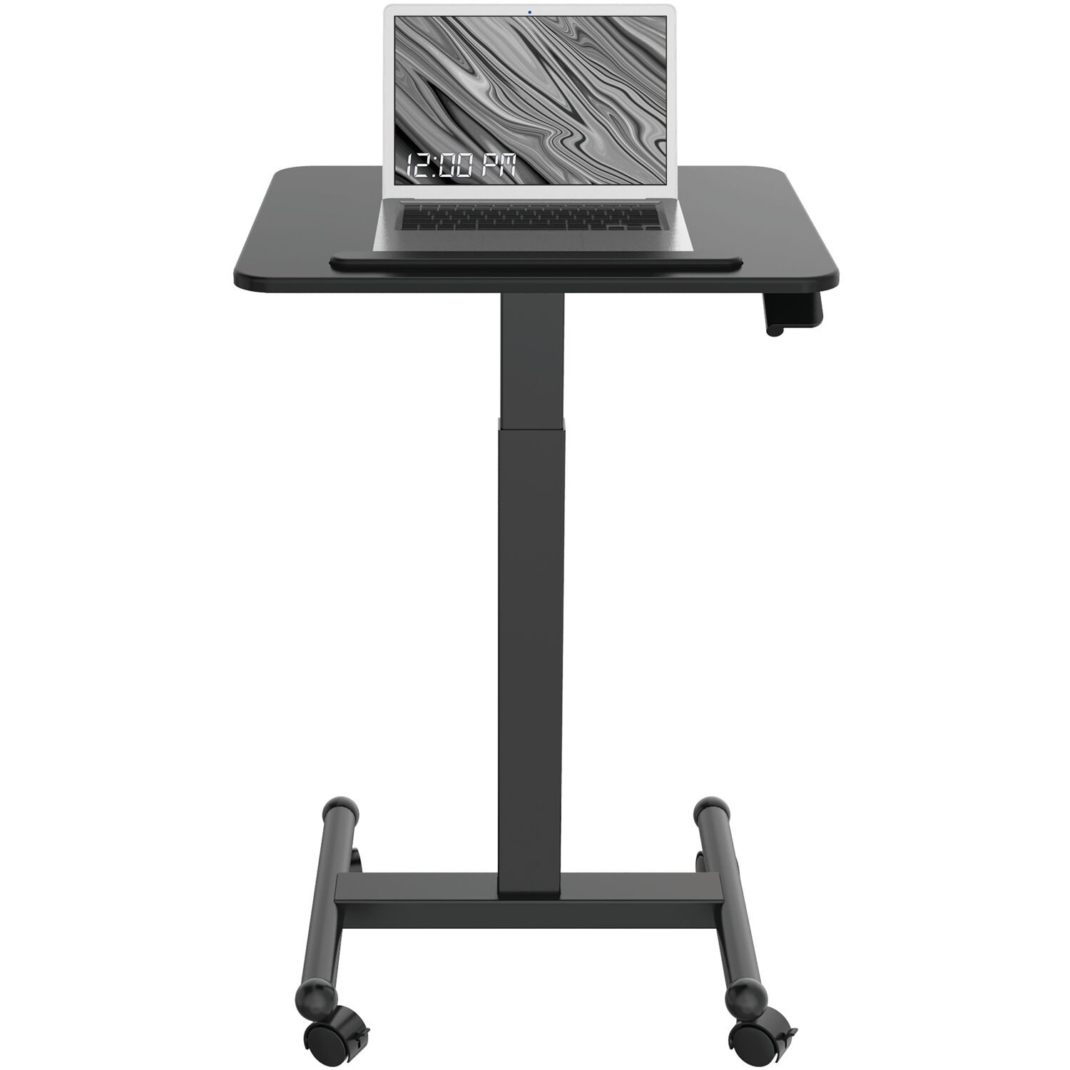 Inbox Zero 21In. Wide Black Rolling Desk With Adjustable Height And