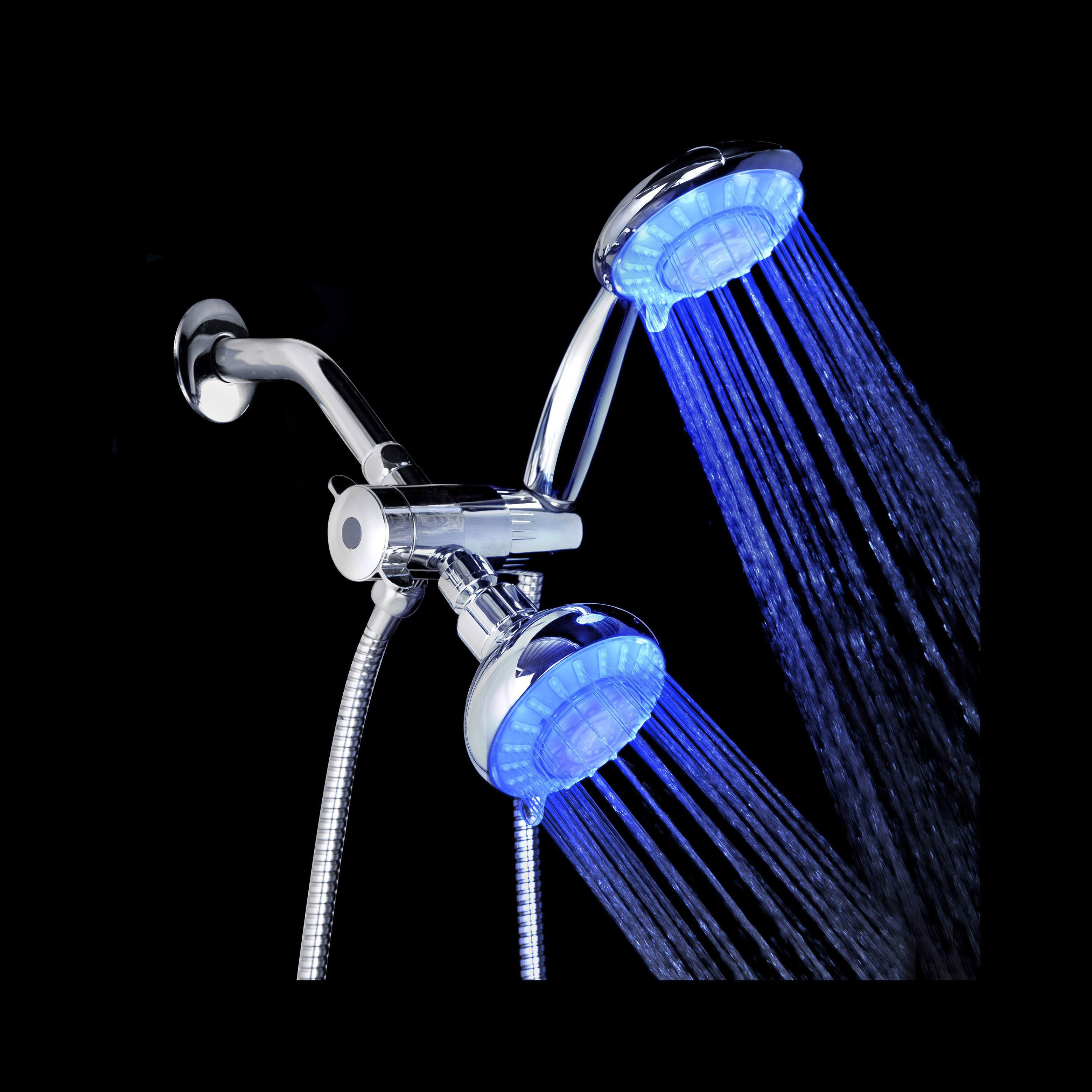 Ana Bath 4Inch 5Function Blue LED Multi Function Dual Shower Head