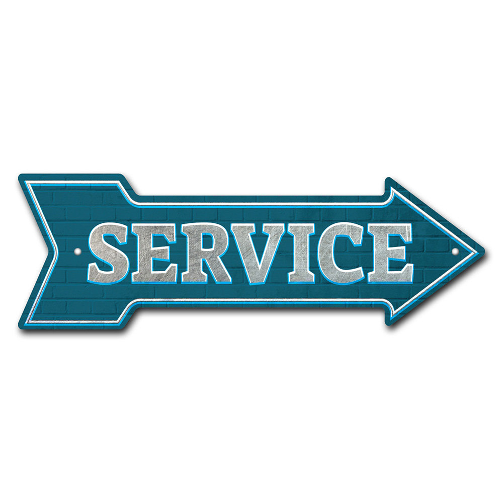 SignMission Service Arrow Removable Decal Funny Home Décor 18" Wide