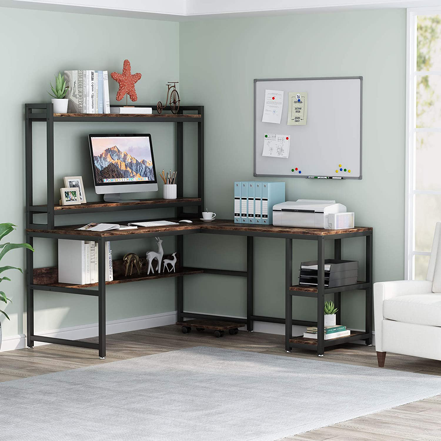 Inbox Zero LShape Desk with Hutch & Reviews Wayfair
