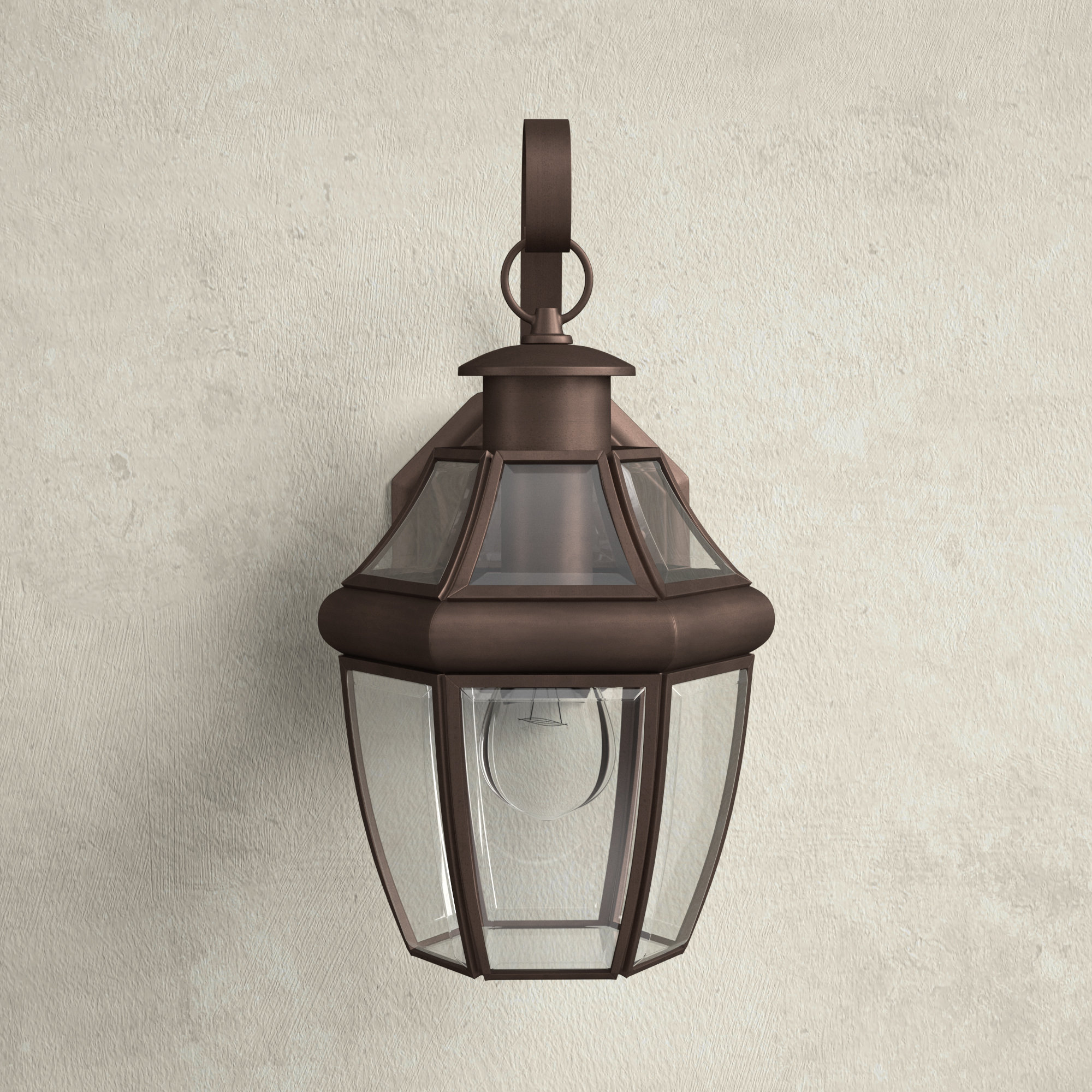Rusty Bronze Outdoor Sconce Rectangular Frosted Glass Light 12" Metal Lantern 