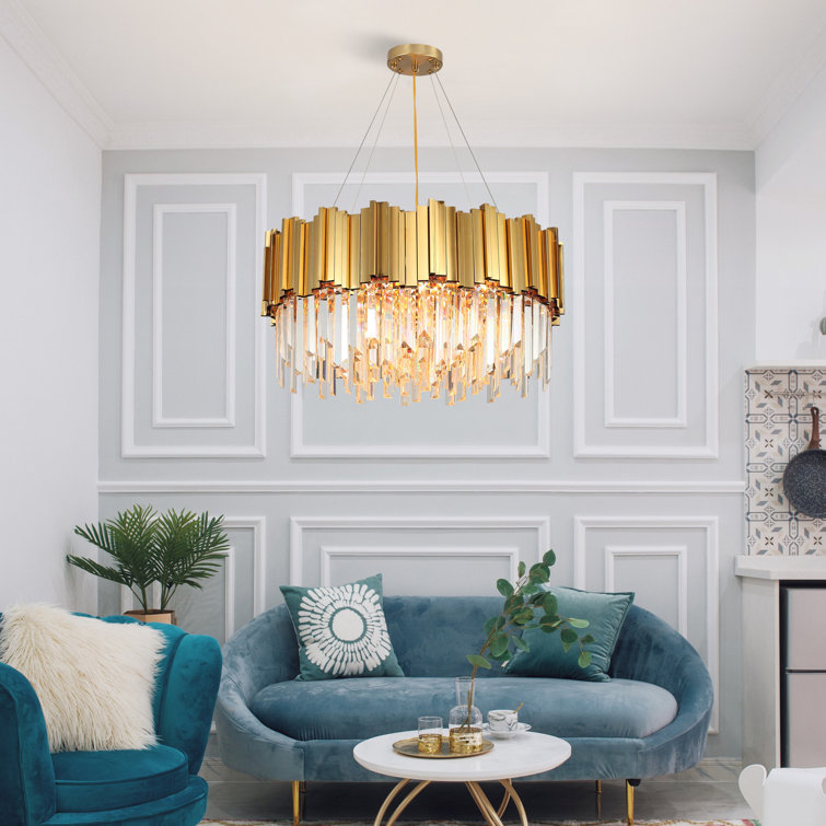 Ellenberg 8 - Light Unique / Statement Tiered Chandelier with Crystal Accents. diy home decor ideas lighting. glam gold crystal chandelier
