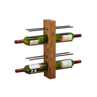 Weinständer Weinregal Weinsäule Teak Holz 100 cm Flaschenregal massiv UNIKAT Handarbeit für 6 Flaschen 