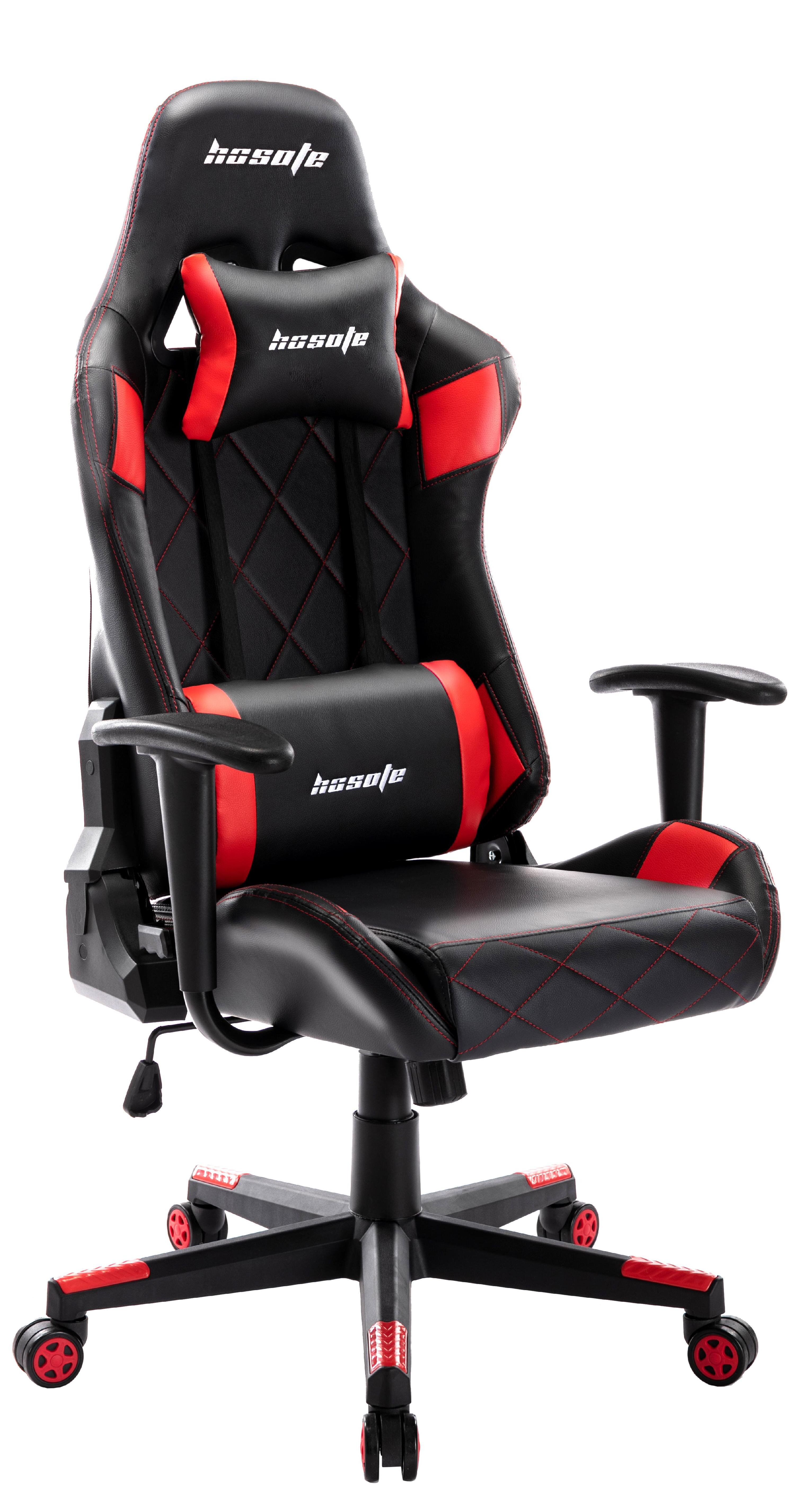 Red Ansley&HosHo Gaming Chair Racing Chair Video Game Chair Comfortable PU Leather Office Desk Chair Height Adjustable 360° Swivel Movable 