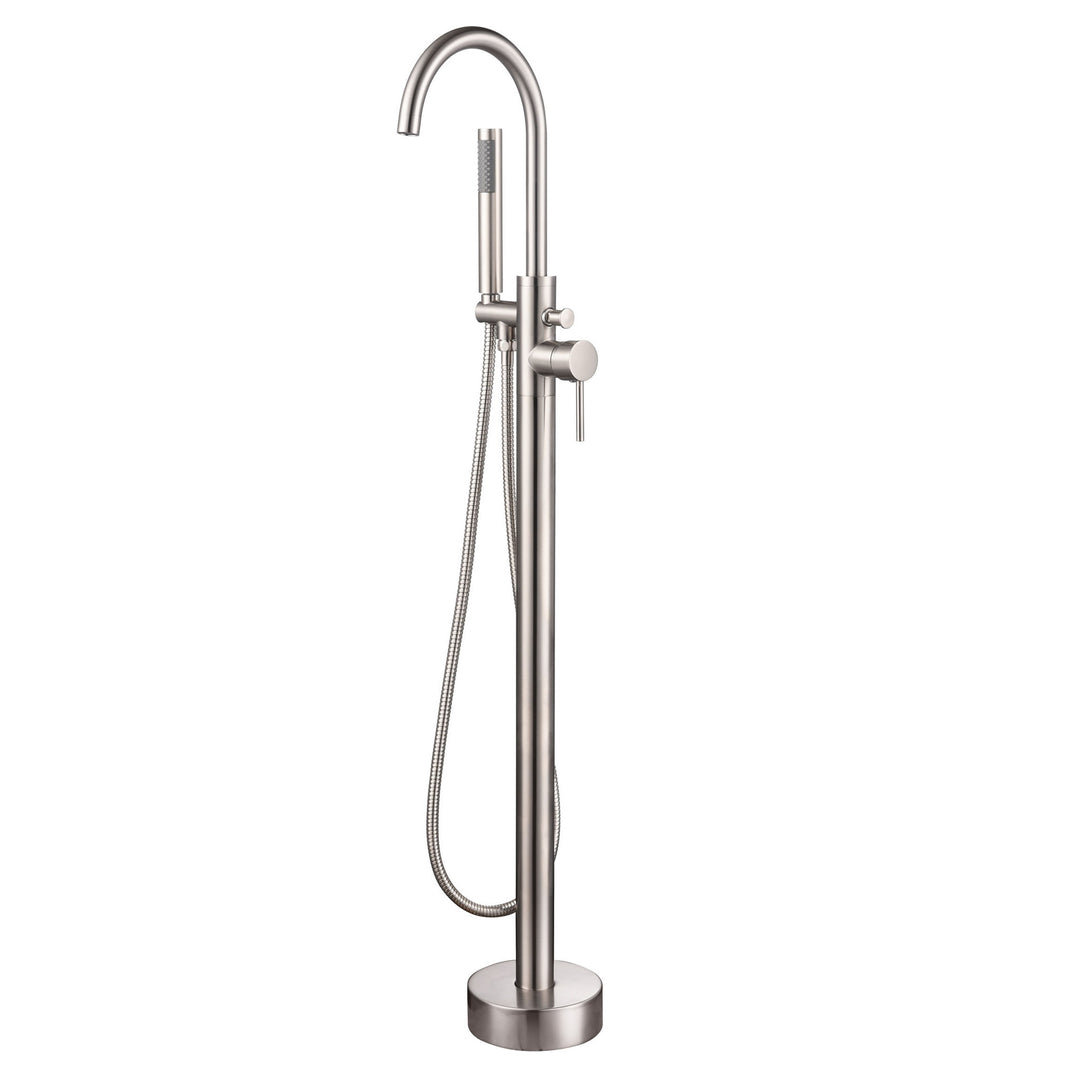 ADM Bathroom Single Handle Floor Mounted Freestanding Tub Filler with