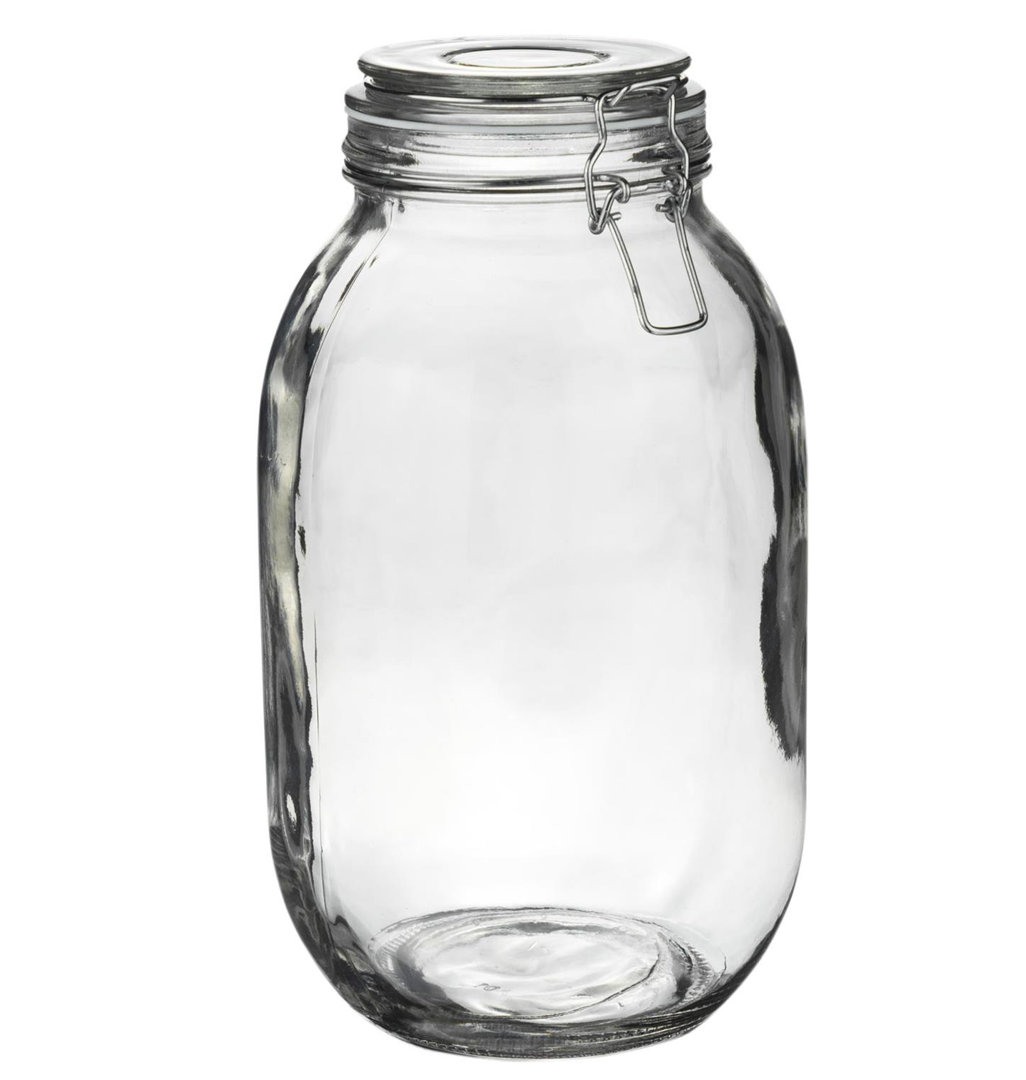 2000ml Preserving Jar with Airtight Clip Lid white
