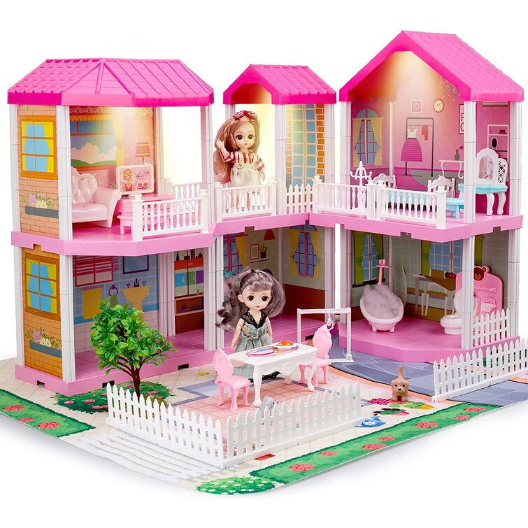 klynke Pinpoint Reproducere Xin Sheng Dollhouse Play House For Girl, Doll House With Lights & Two Dolls  & Furniture Accessories, Birthday Gift For 3 4 5 6 7 Years Old, Doll - DIY  Dollhouses Pretend Play Toys Building 6 Houses | Wayfair