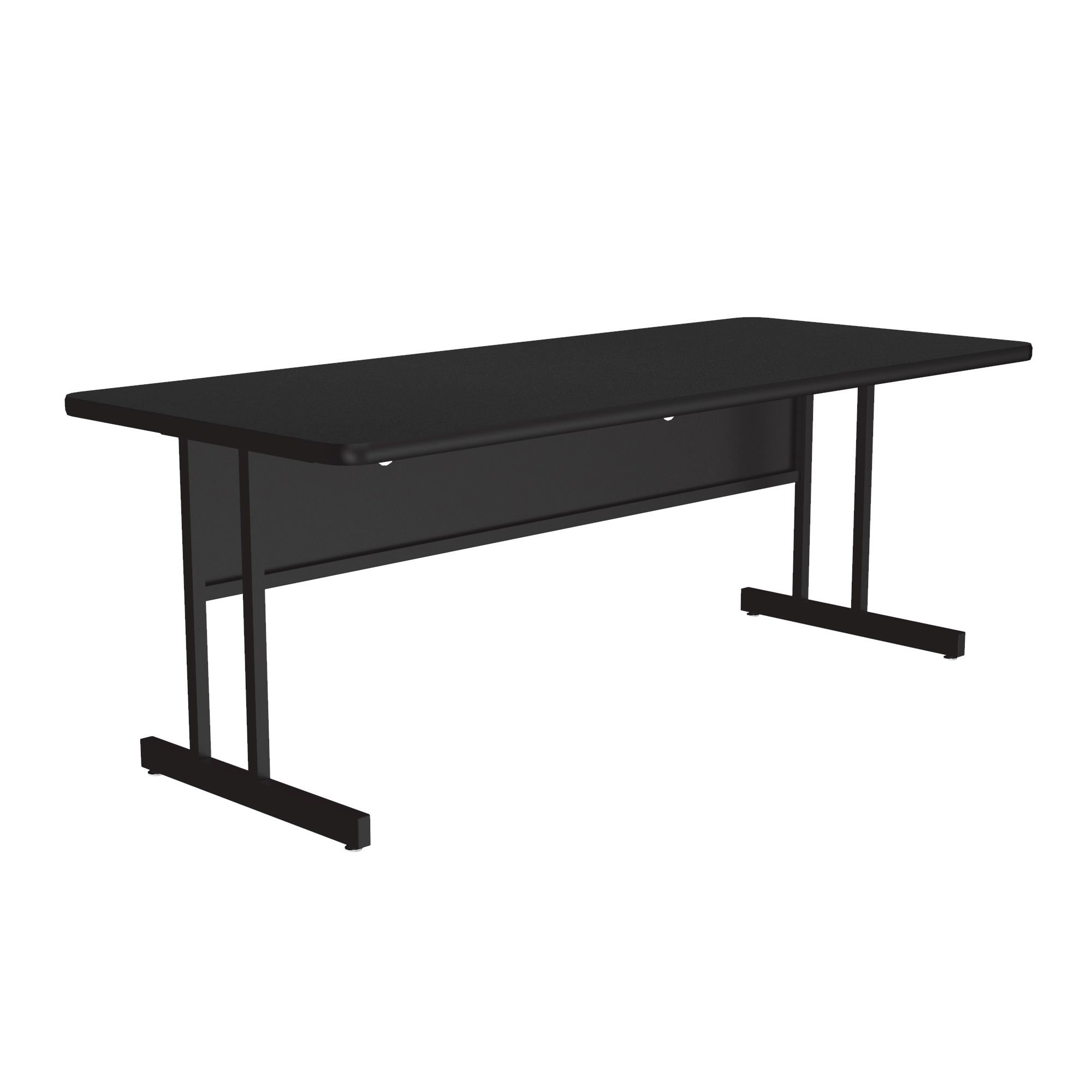 Correll, Inc. Correll 30"x72" Rectangular Training & Computer Table, Black Granite Melamine