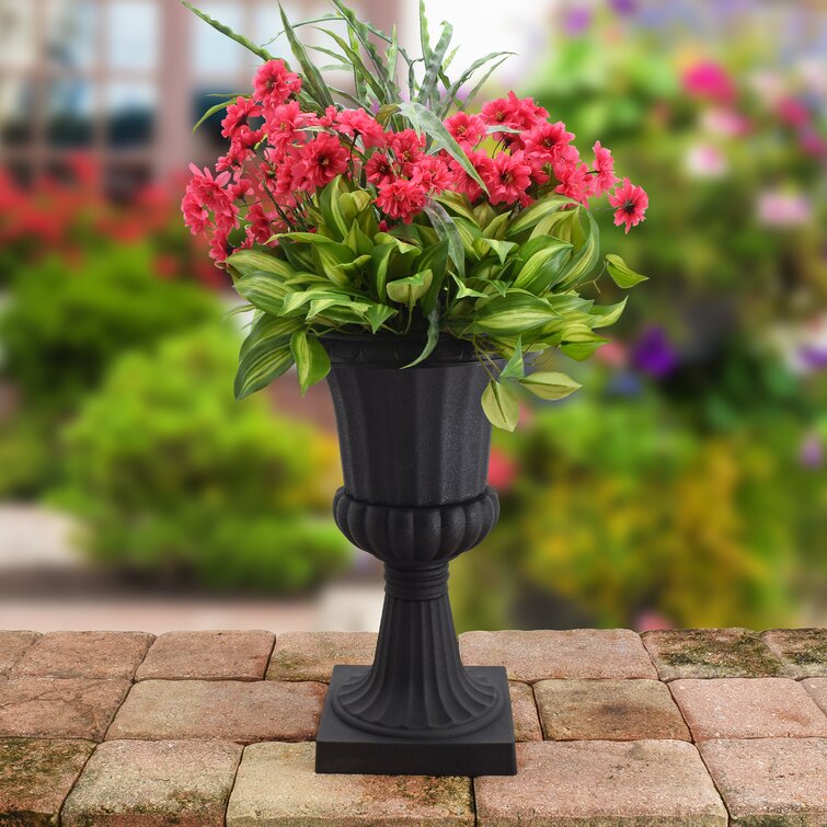 30" Tall Entry Way Urn Home Classic Vase Flower Planter Pot Garden Fiberstone 