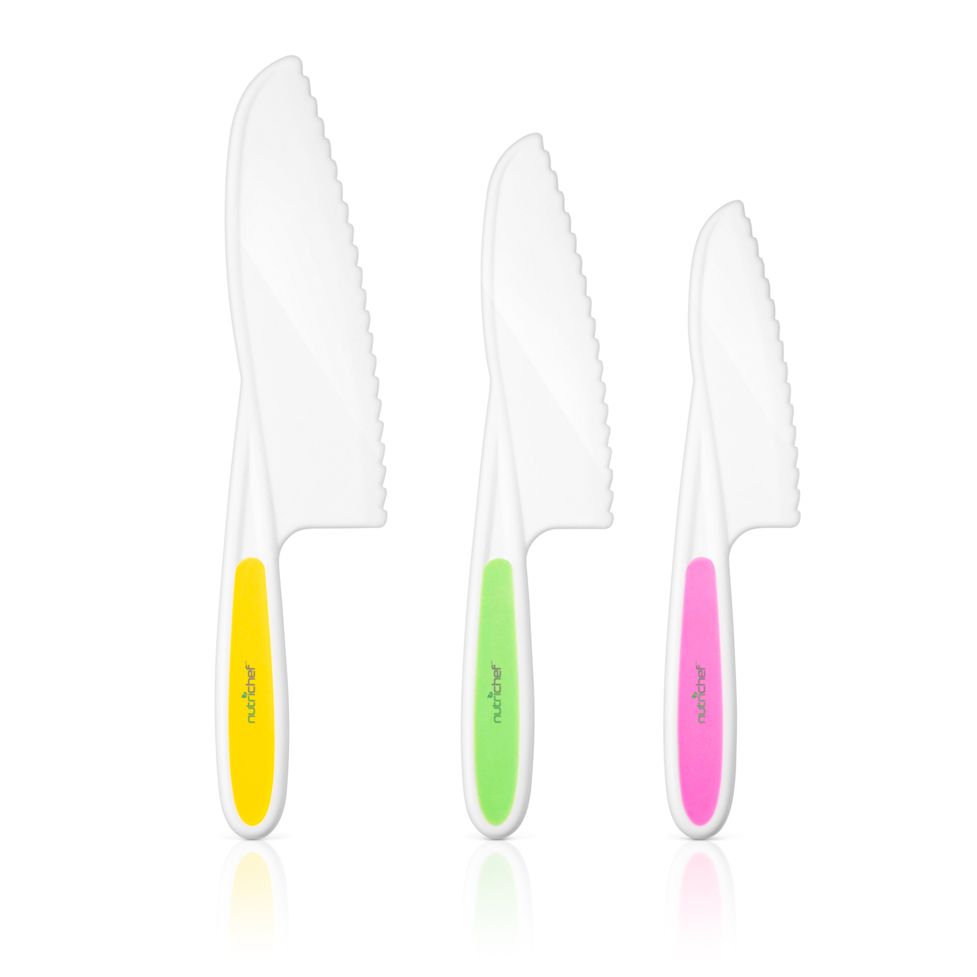 NutriChef 3Piece Nylon Kitchen Baking Knife Set Children''s Cooking