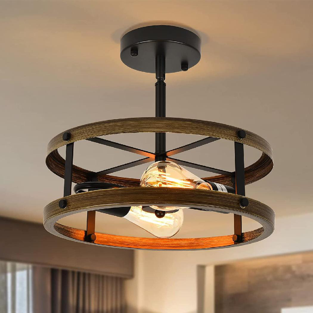 Home & Living vintage style ceiling light industrial farmhouse 3 lights ...