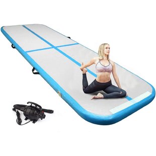 Gym Air Floor Yoga Mat for Outdoor Sports Training Cheerleading Air Track Inflatable Gymnastics Tumble Track Gym Mat 10ft 13ft 16ft 20ft for Toddler Adults 