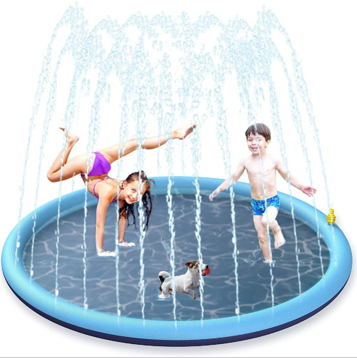 Baby Pool Shade Sprinkler Splash Play Mat Kids Toddlers Water Fun Pet Inflatable 
