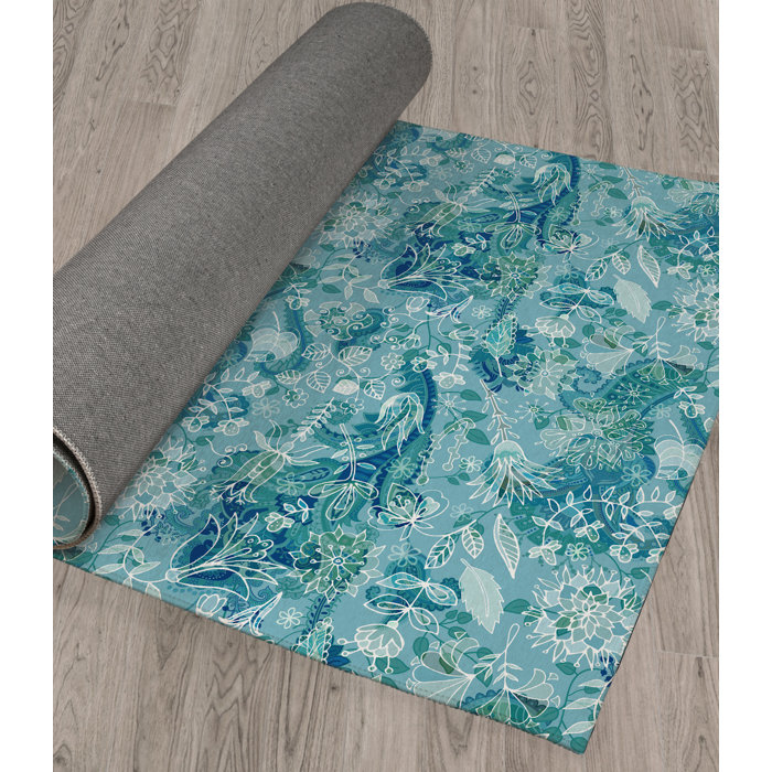 Red Barrel Studio® Newfields Performance Blue/Green Rug | Wayfair