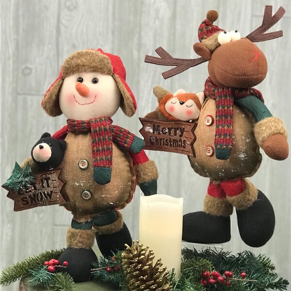 Stuffed Reindeer Christmas Decor Rudolph Winter Gray Animal Toy Doll Plush 