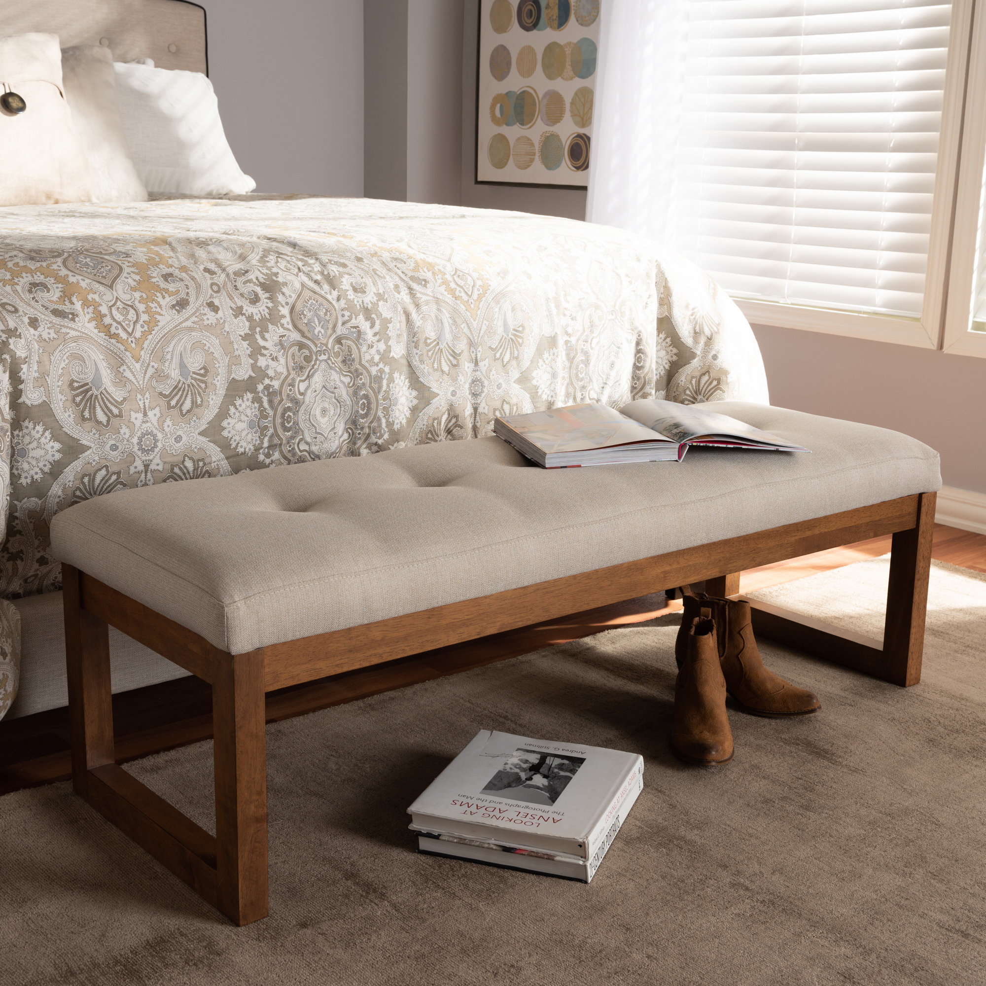Gracie Oaks Chmura Wood Bench & Reviews Wayfair