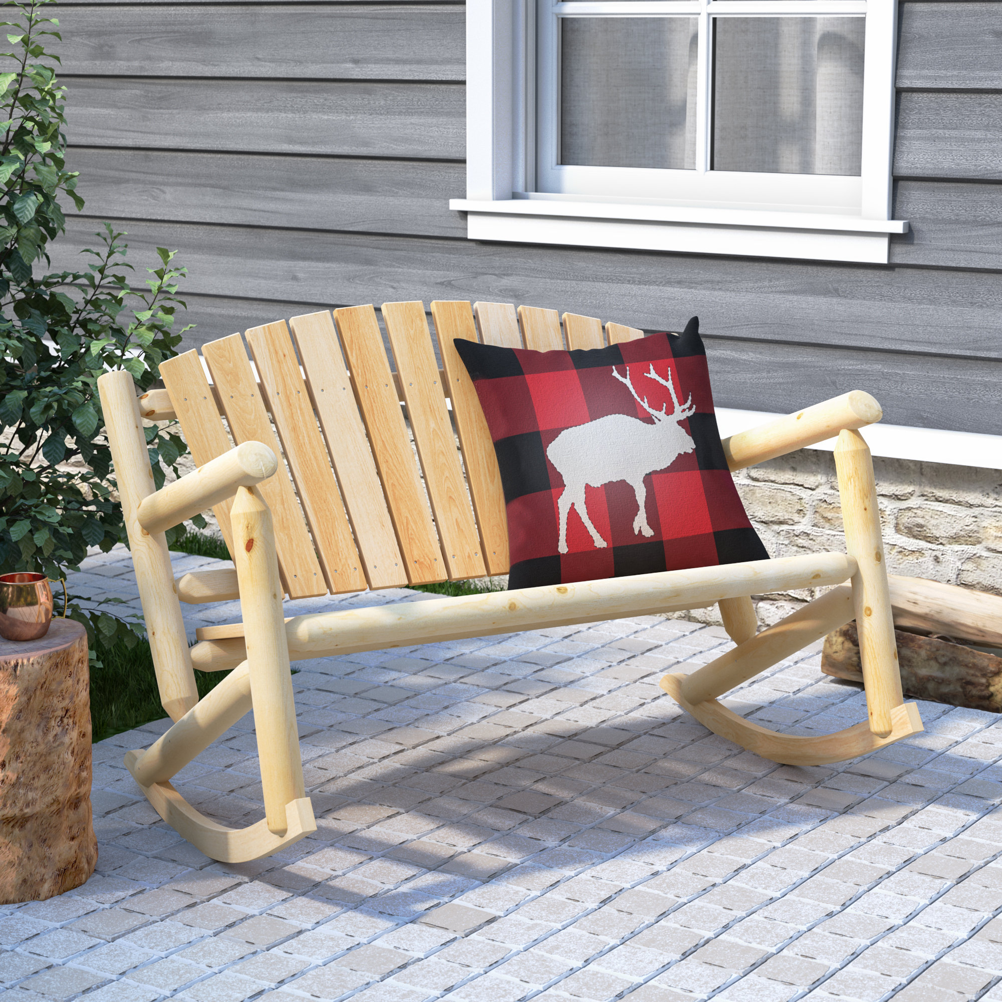 Loon Peak® Humnoke Cedar Outdoor Rocking Chair & Reviews Wayfair