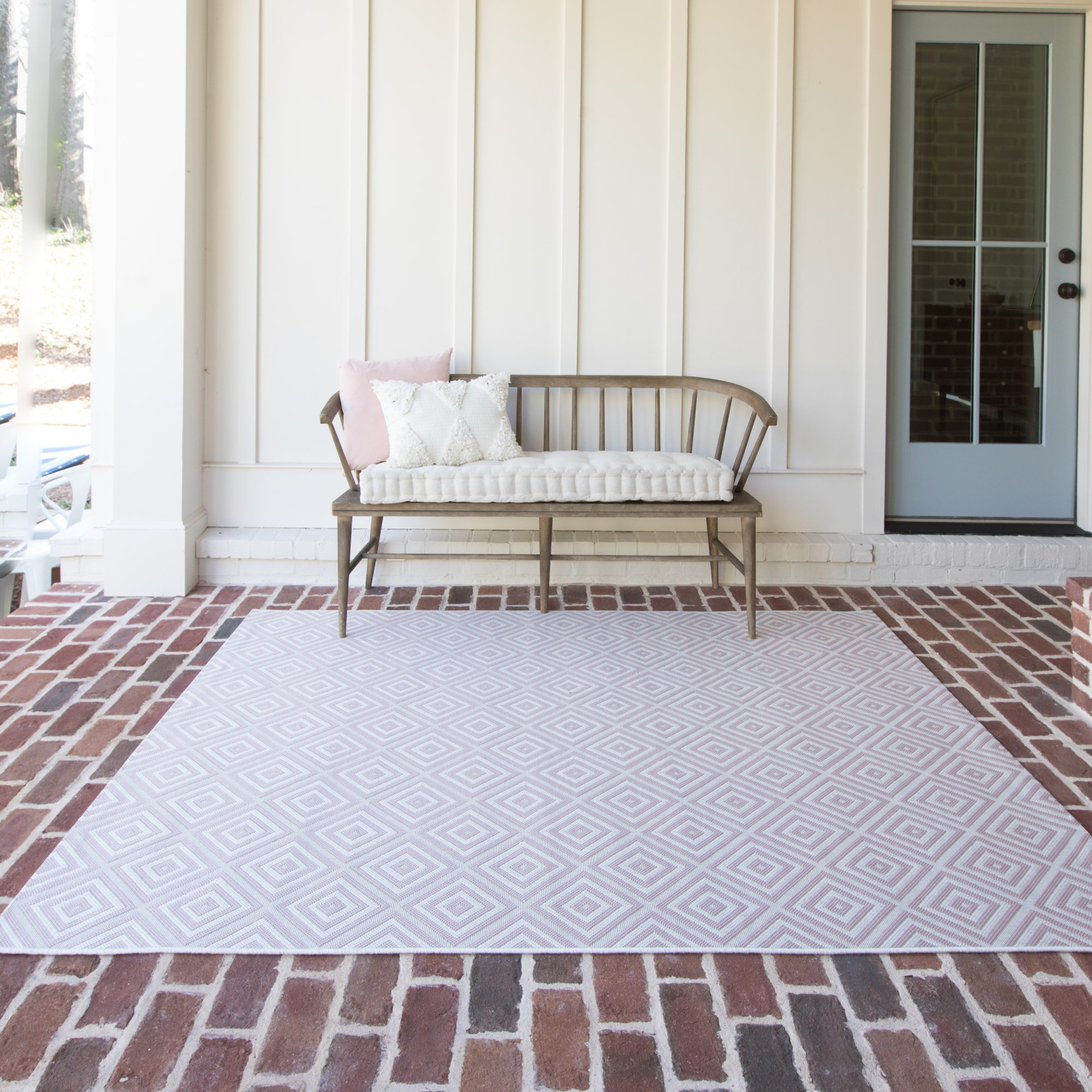 Wrought Studio Ammons Geometric Pink Indoor/Outdoor Area Rug & Reviews ...