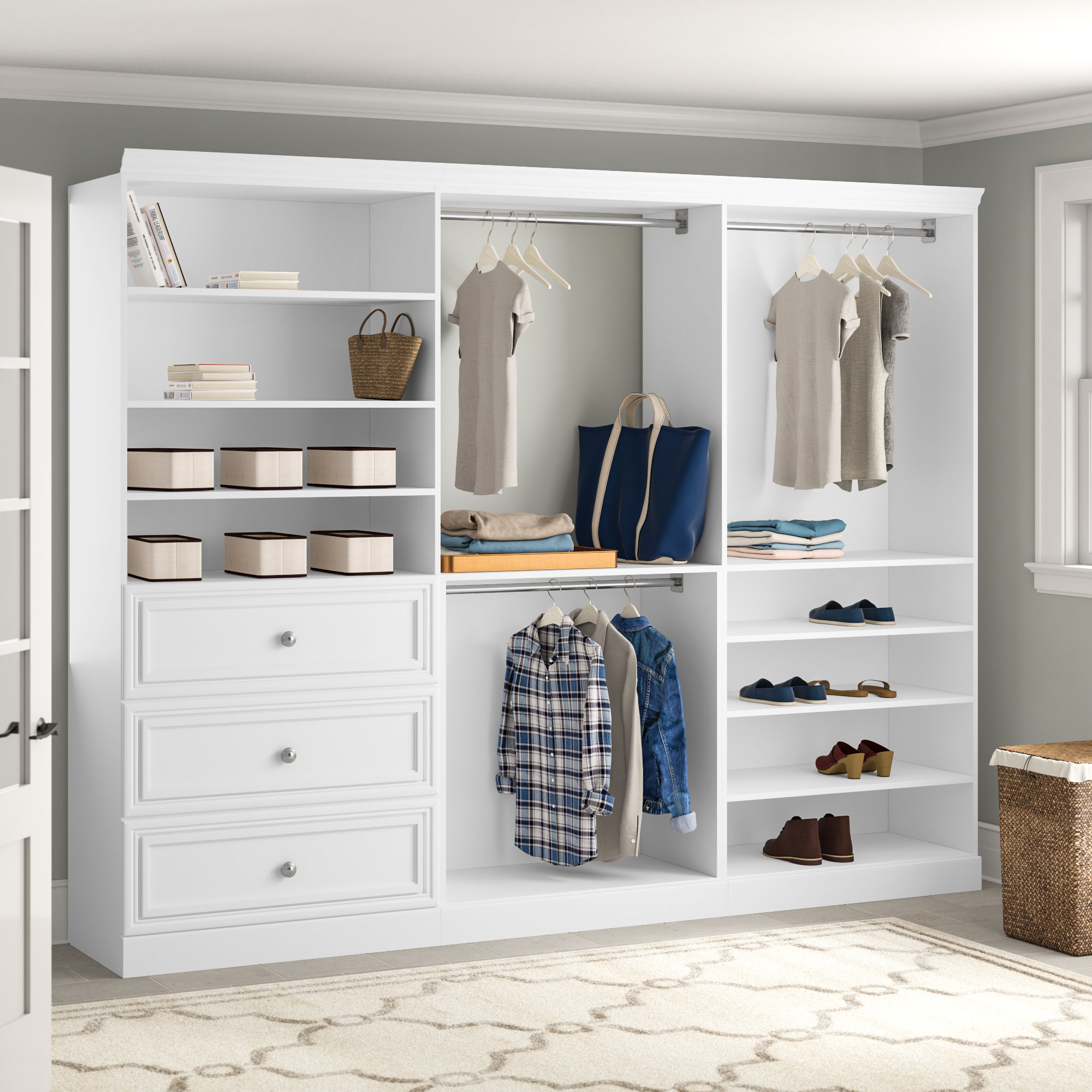 Lark Manor Alvaretta 107.4"W Closet System & Reviews Wayfair