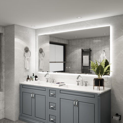 Orren Ellis Antonipillai LED Bathroom Mirror, Dimmable Vanity Mirror ...