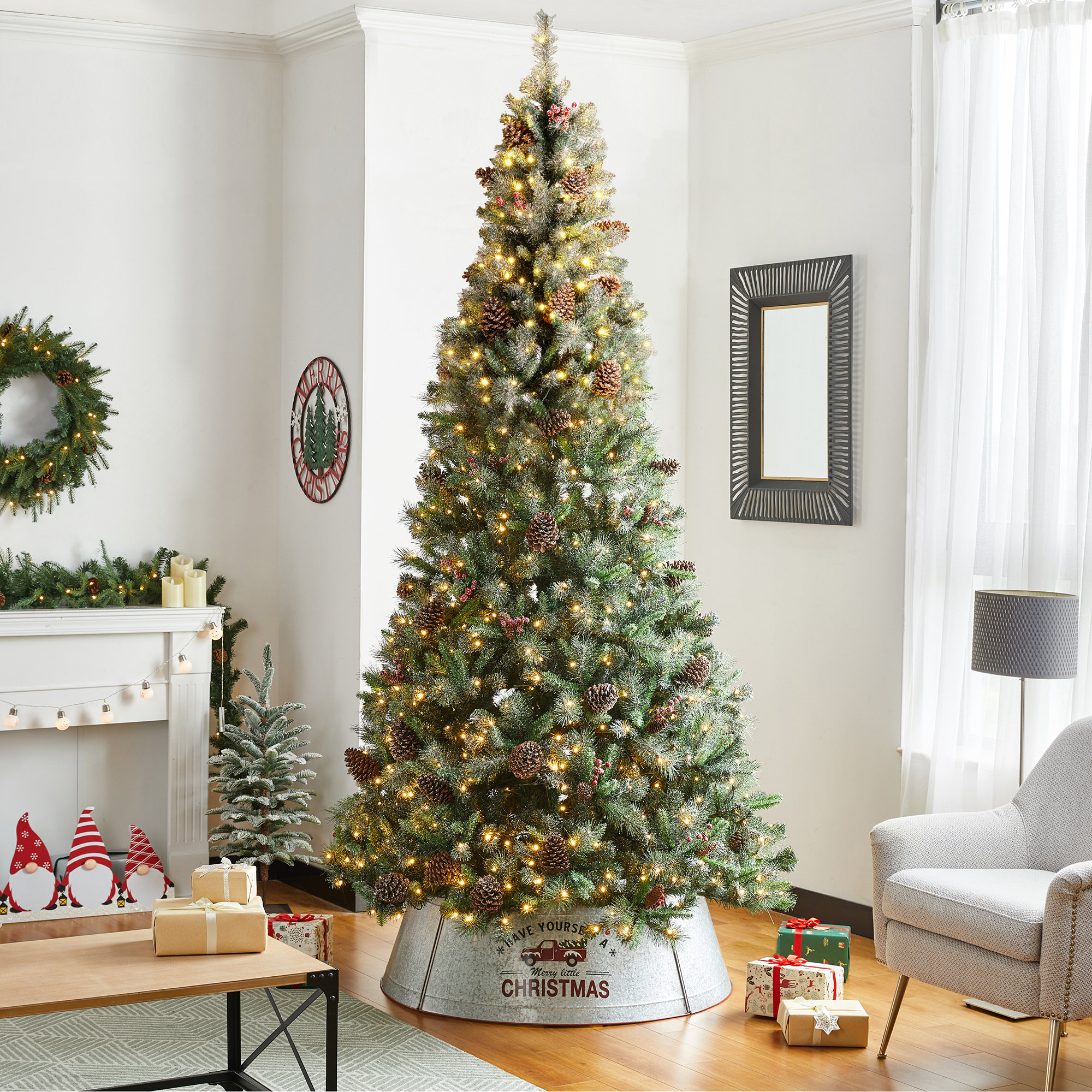 Glitzhome Christmas Galvanized Metal Tree Collar Wayfair