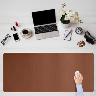 Clear Desk Pad Protector Waterproof Desk Blotter 16 X 24 Inch PVC Tablecloth Office Desk Cover Mat Plastic Laptop Keyboard Desk Cover Mat Pad Transparent Writing Desktop Blotter Mouse Pad Included 