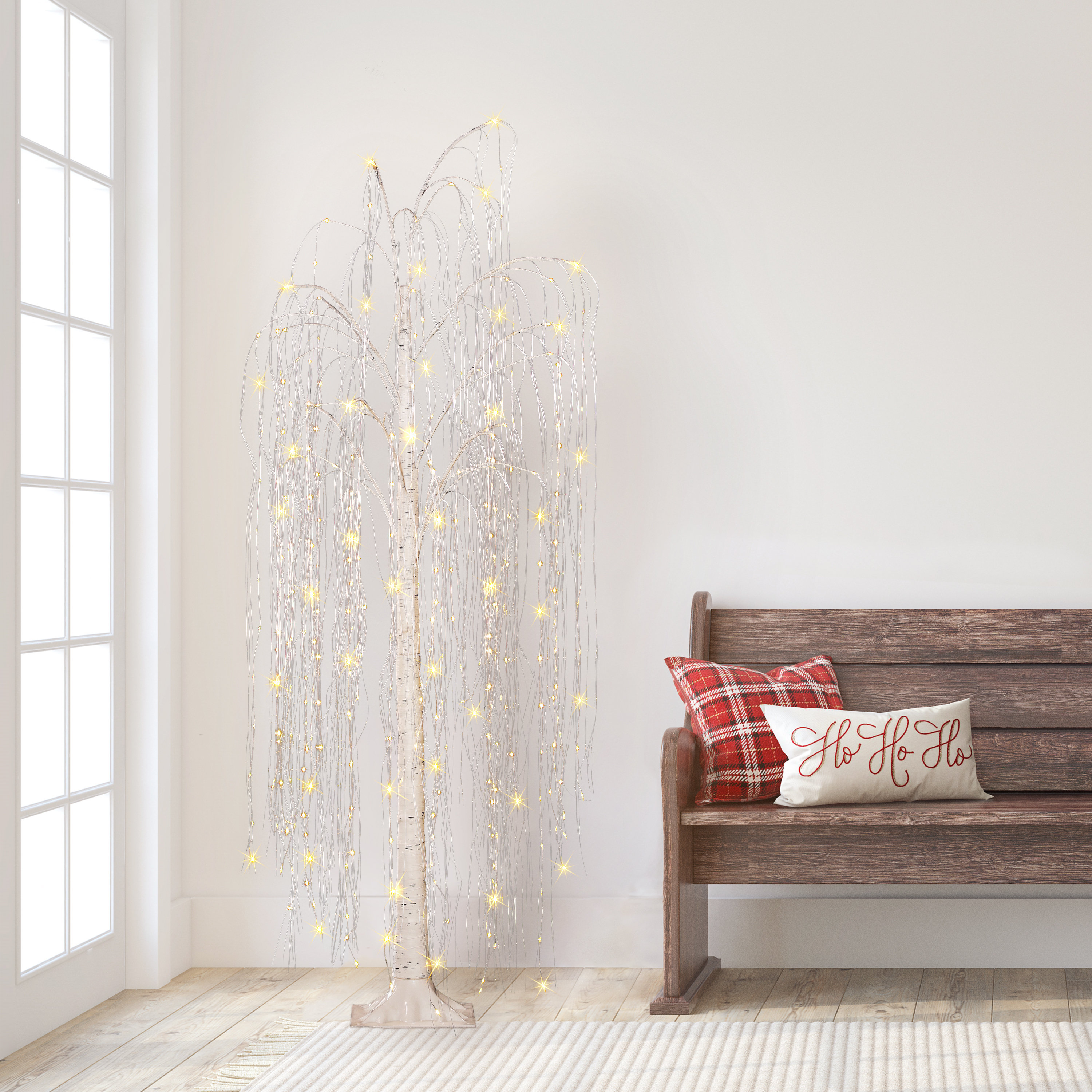 The Holiday Aisle® 6 Ft Pre Lit Outdoor Willow Tree Lighted Display Wayfair