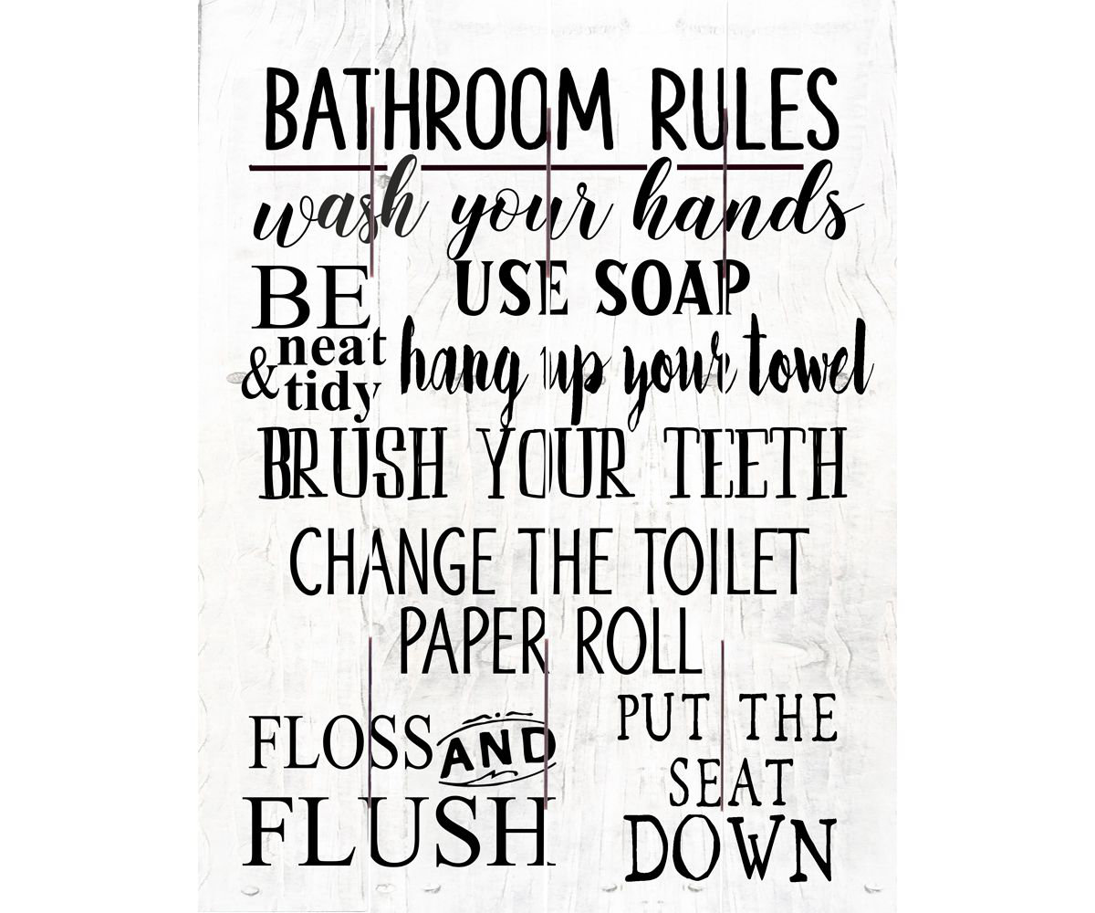 Winston Porter Bathroom Rules Wall Décor Wayfair