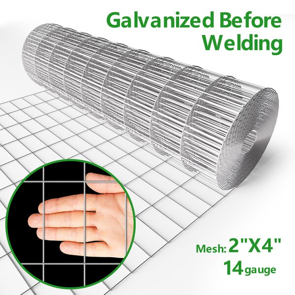 Chicken Wire Fence Wire Mesh Roll Wire Cloth Welded Wire Fencing SEBOSS Hardware Cloth 36in x 50ft 1/4 inch Square Openning 23 Gauge Hot Dip Galvanized After Welding 