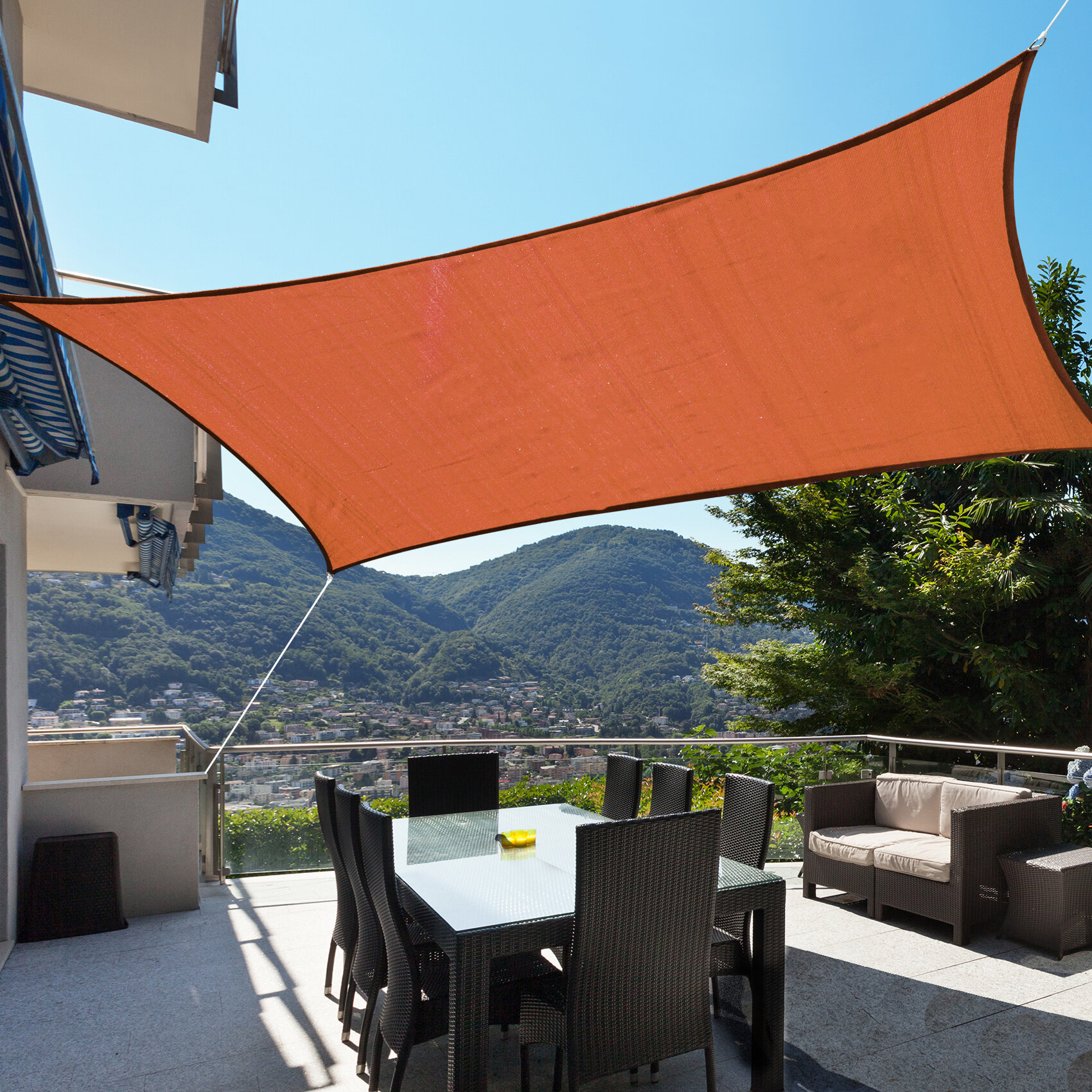 Ifenceview Green 16'x16'-16'x24' Rectangle Sun Shade Sail Patiol Canopy Awning 
