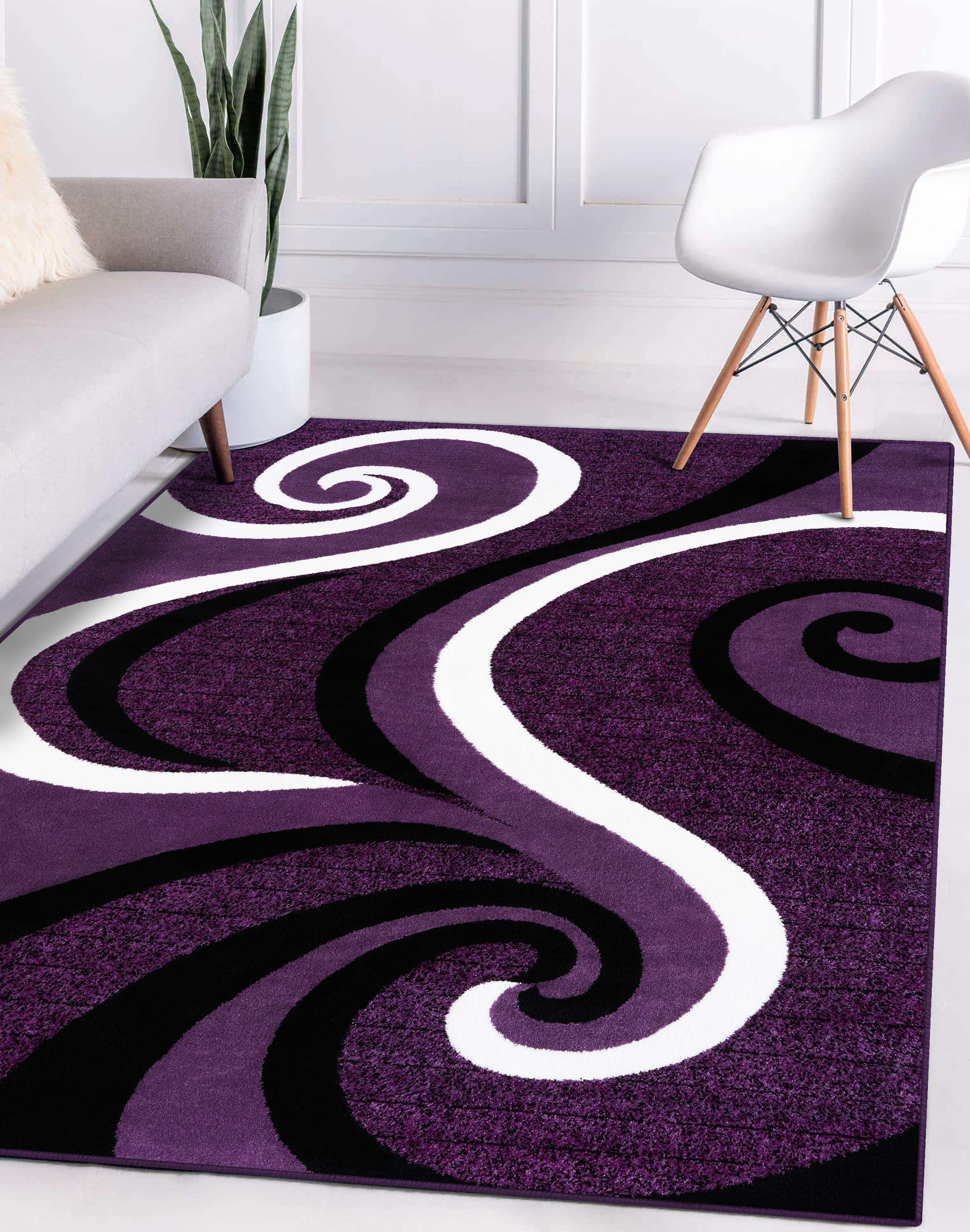 Wrought Studio Frampton Cotterell Abstract Purple Area Rug & Reviews