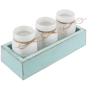 HE Elegant Home Flatware Jar Caddy with Handles and Chalkboard Signs 