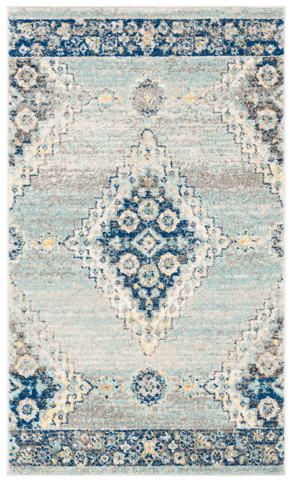Mistana™ Christa Oriental Gray/Navy Area Rug & Reviews Wayfair