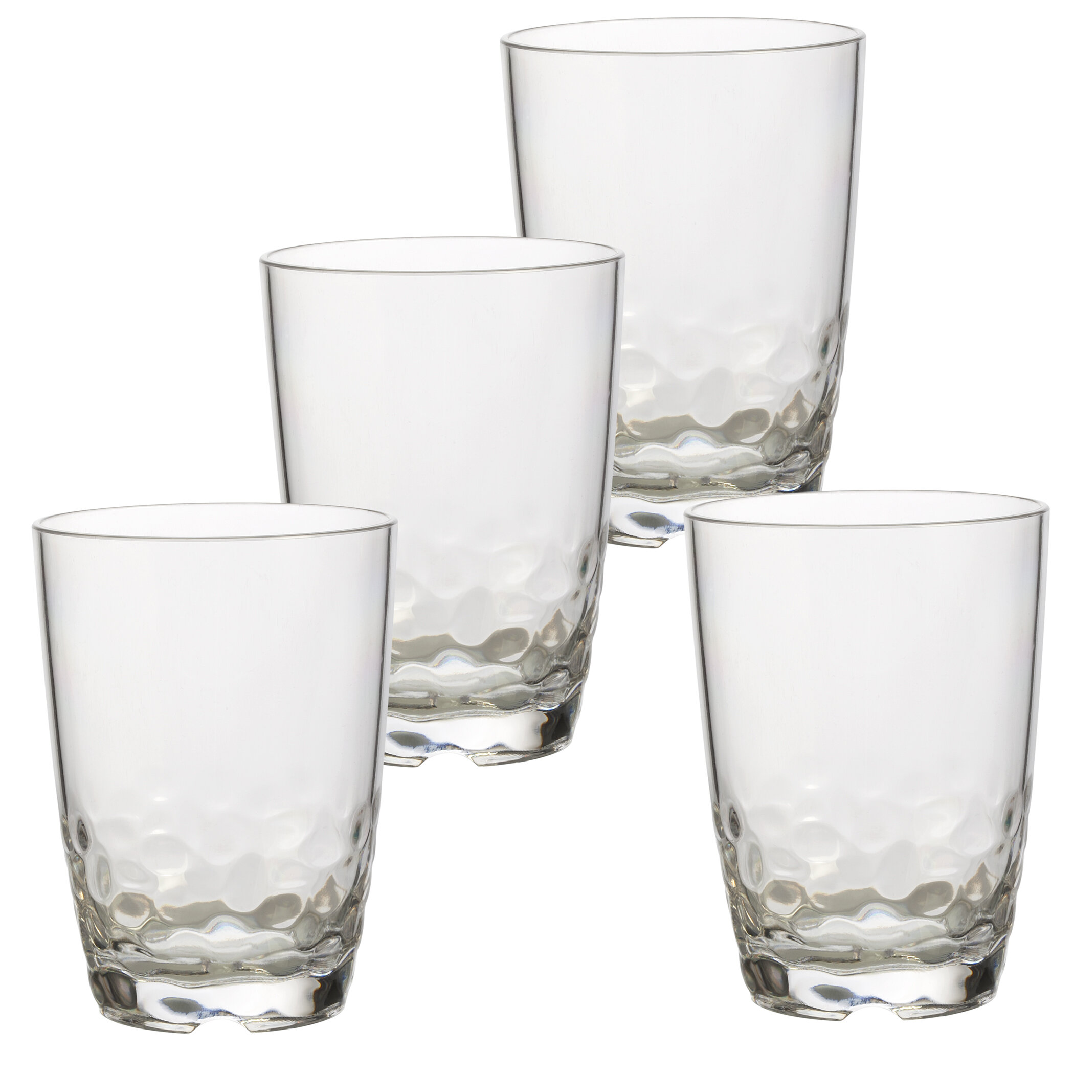 QG 8 pc 23 oz Clear w/ Color Base Acrylic Plastic Cup Drinking Glass Tumbler Set 