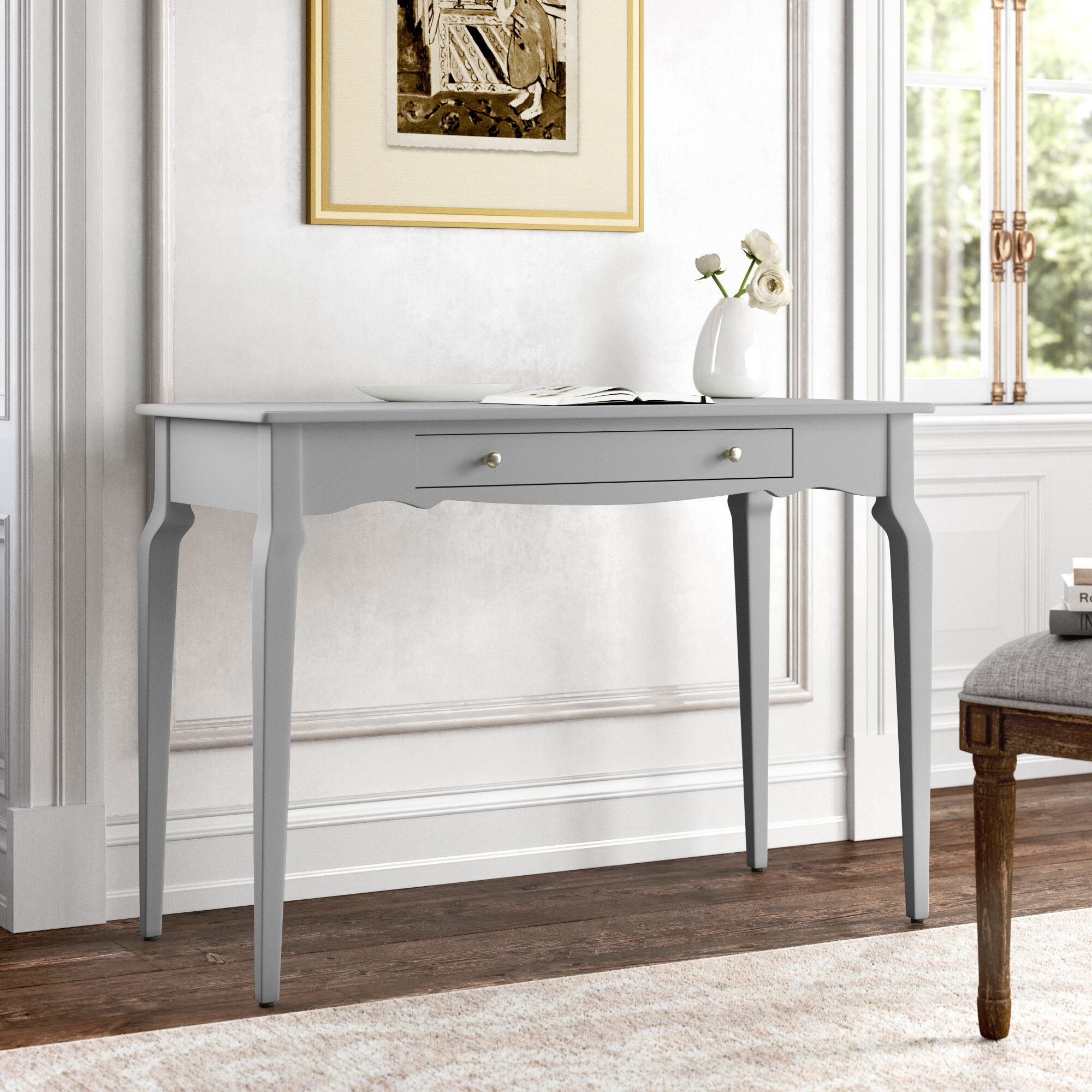 gray writing table