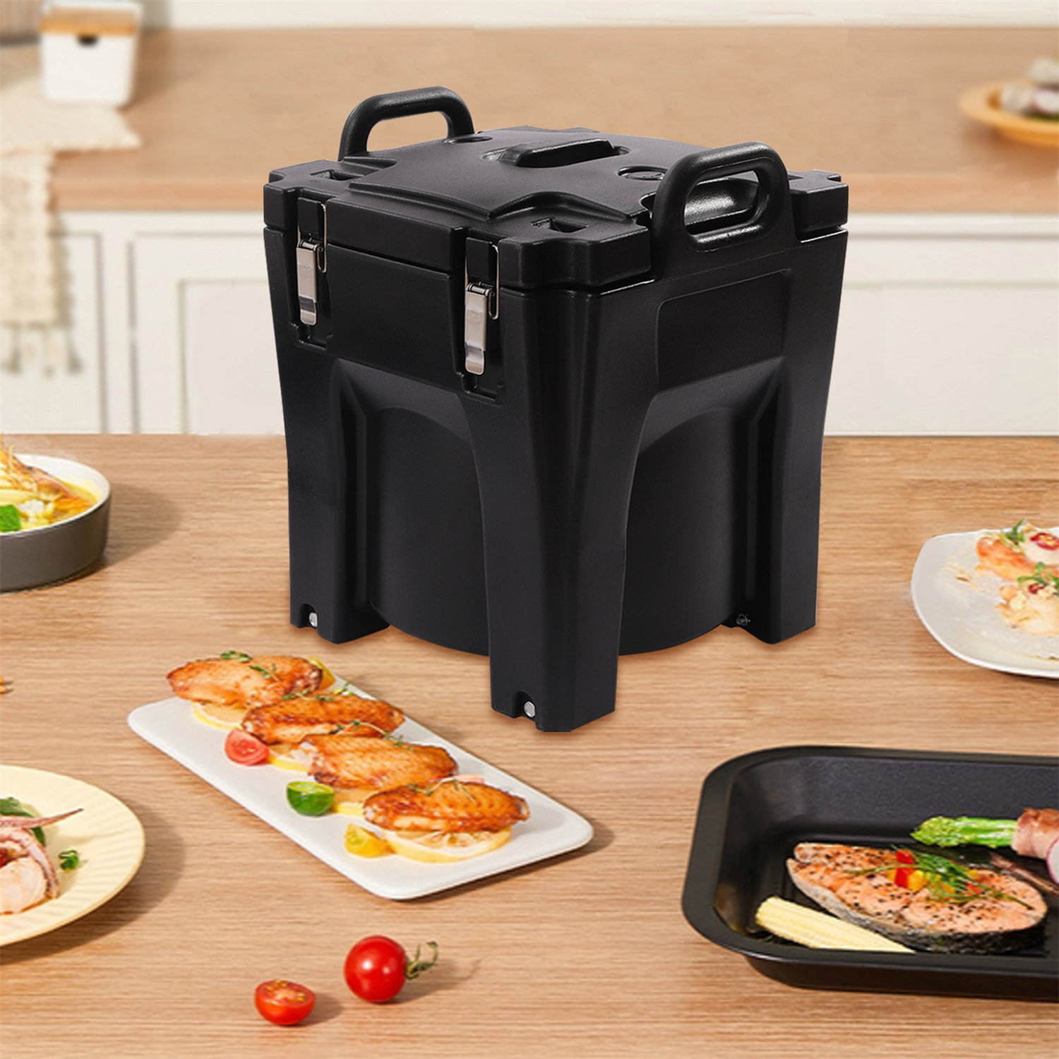 YINXIER Black 32Qt Capacity Stackable Catering Hot Boxstainless Steel