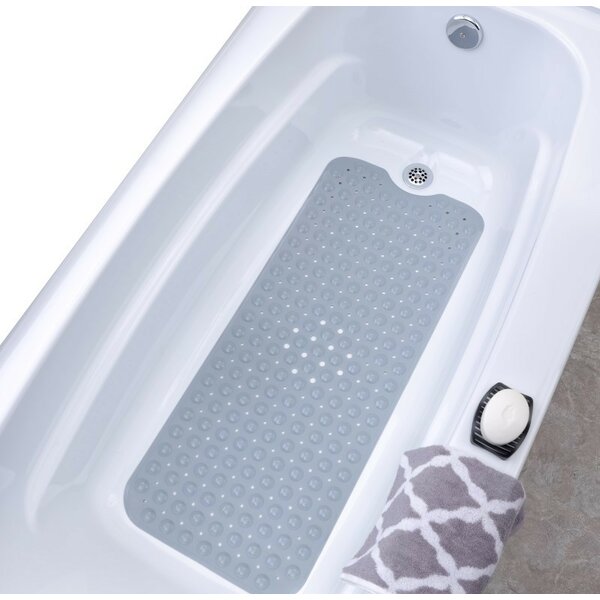 Non-Slip Bathtub Shower Mat Washable Anti-Bacterial PVC Bath Mat w/ Suction Cup 