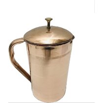 Copper Steel 2 Lt Ayurveda Copper Water Pitcher jug For Drinking Water Fast Ship 