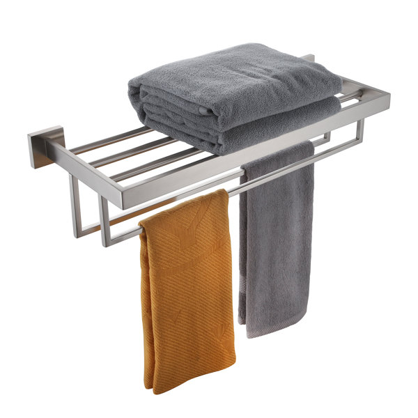 Double Towel Rack Rail Round Bar Holder Brass Single Bathroom Towel Ring 