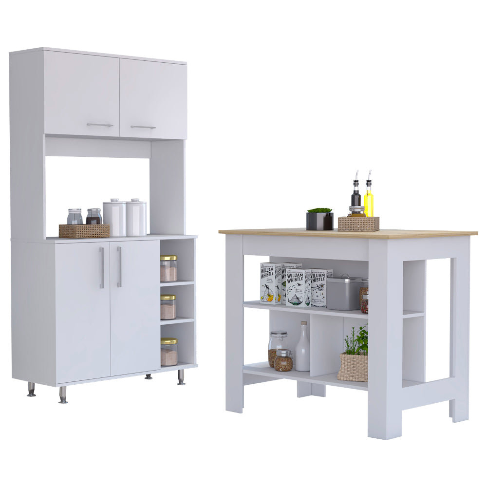 Red Barrel Studio® Surrey Kitchen Set, Kitchen Island + Pantry