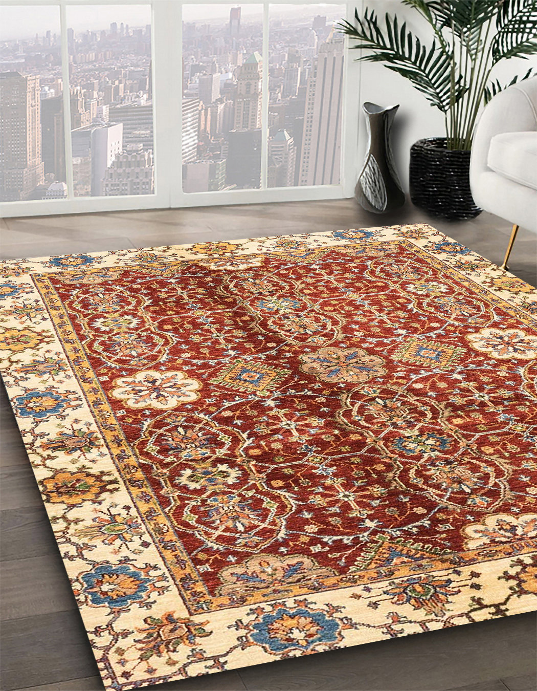 Canora Grey Chrstina Machine Woven Red/Beige Rug Wayfair