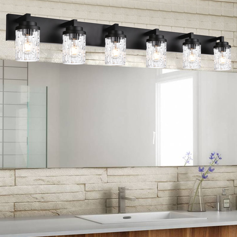 black 6 light vanity light