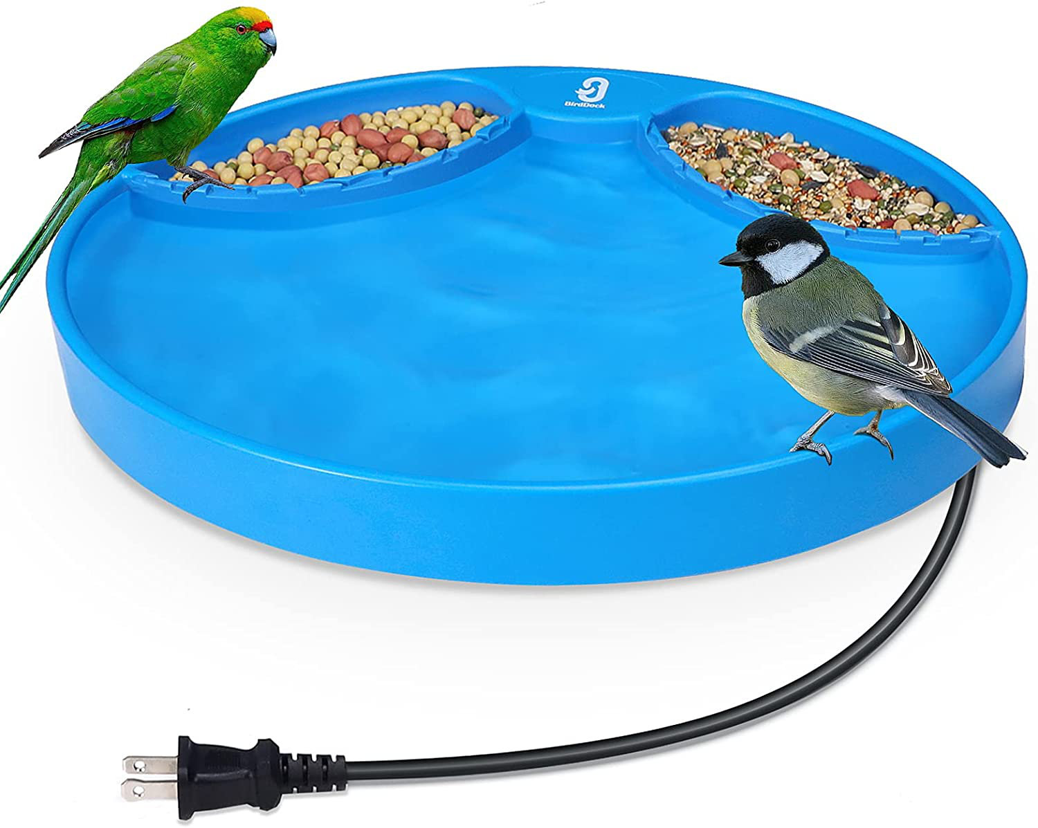 Birddock 3in1 Heated Bird Bath For Backyard, All Seasons Bird Feeder Bird Bath Fountains, 3