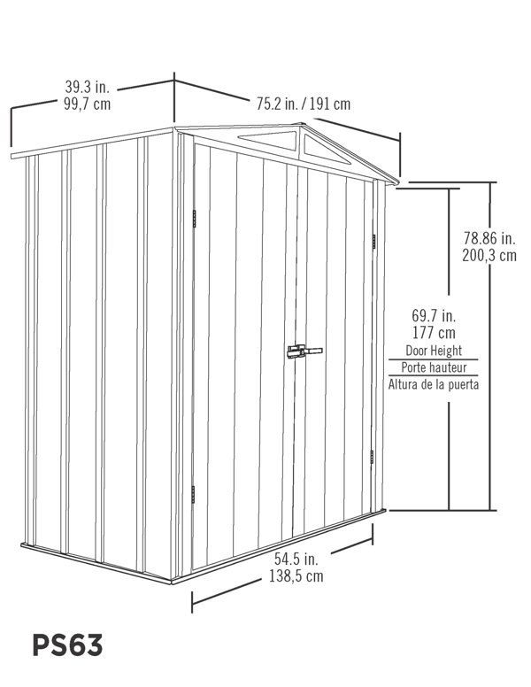 Spacemaker 6 ft. W x 3 ft. D Metal Garage Shed
