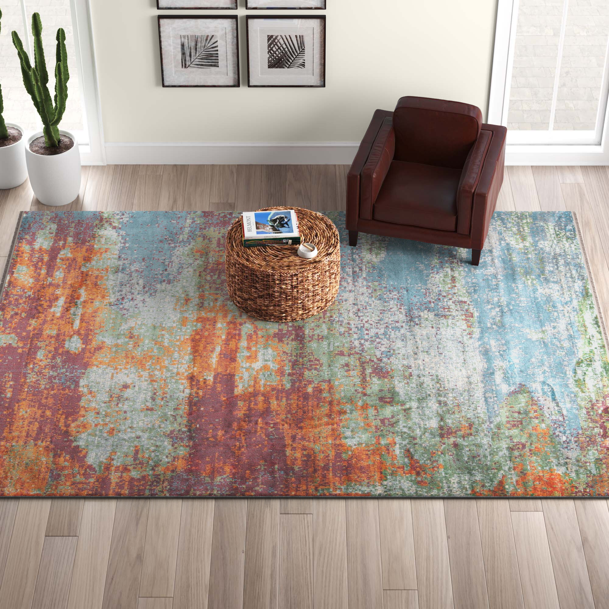 Langley Street Haefner Abstract Red Area Rug & Reviews Wayfair