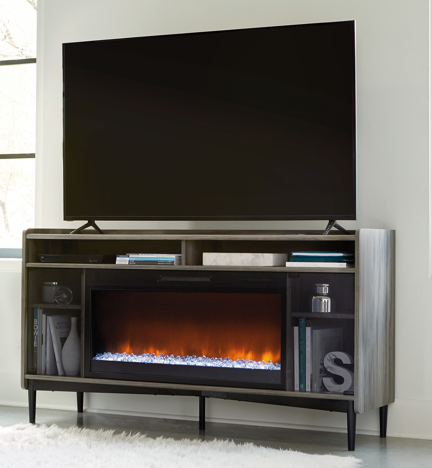 Ivy Bronx Gutierrez TV Stand for TVs up to 60" with Fireplace Included