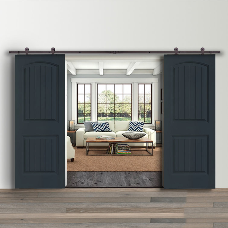 Calhome Camber Top Paneled Dignity Blue Stained Composite Mdf Double Barn Door Slab With Hardware Kit Wayfair Calhome Camber Top Paneled Dignity Blue Stained Composite Mdf Double Barn Door Slab With Hardware Kit Wayfair